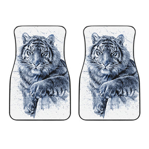 White Tiger Painting Print Front Car Floor Mats