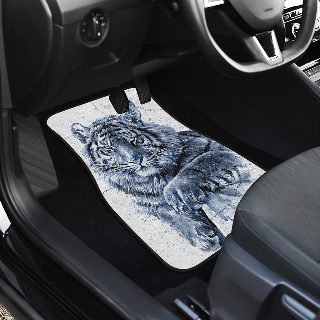 White Tiger Painting Print Front Car Floor Mats