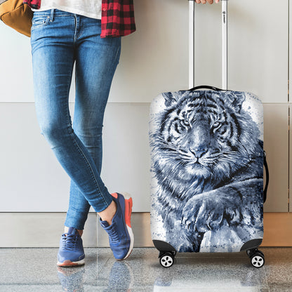 White Tiger Painting Print Luggage Cover