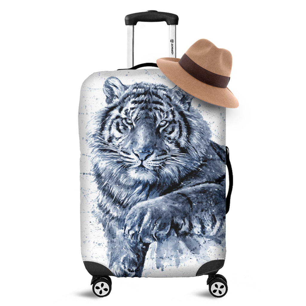 White Tiger Painting Print Luggage Cover