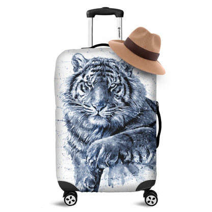 White Tiger Painting Print Luggage Cover