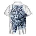 White Tiger Painting Print Men's Short Sleeve Shirt
