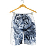White Tiger Painting Print Men's Shorts