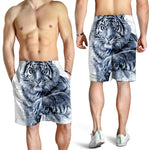 White Tiger Painting Print Men's Shorts