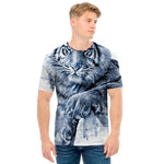 White Tiger Painting Print Men's T-Shirt