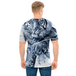 White Tiger Painting Print Men's T-Shirt