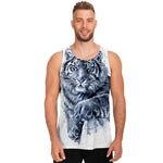 White Tiger Painting Print Men's Tank Top