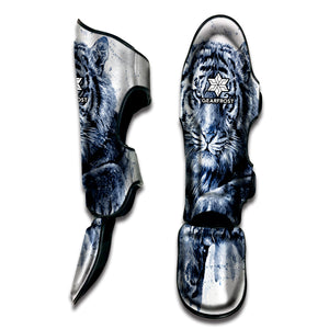 White Tiger Painting Print Muay Thai Shin Guard