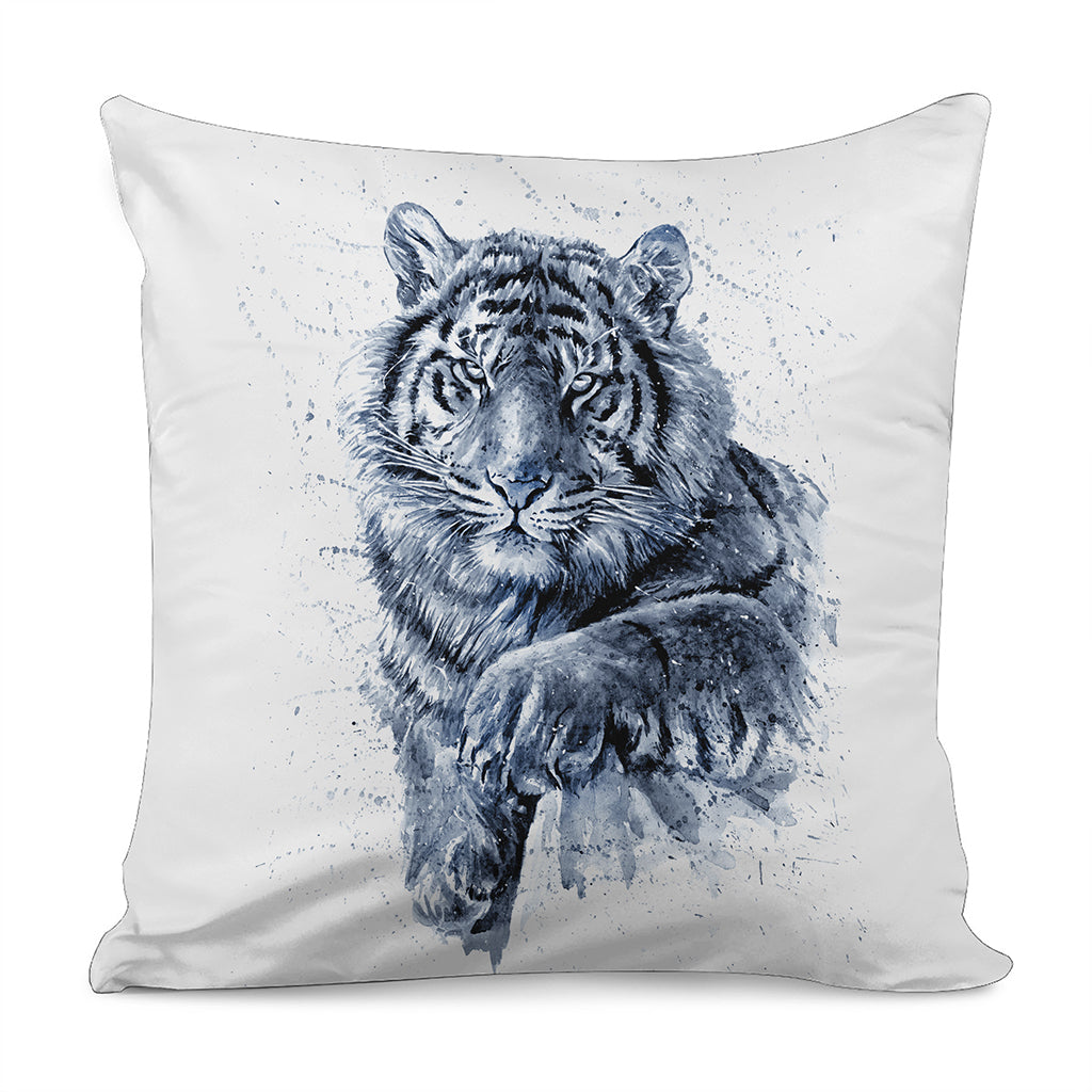 White Tiger Painting Print Pillow Cover