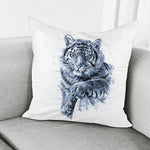 White Tiger Painting Print Pillow Cover