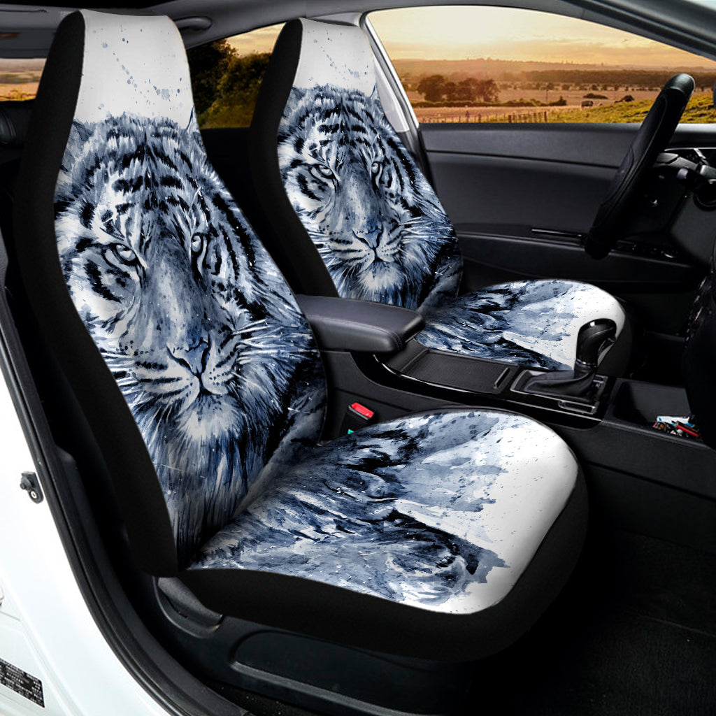 White Tiger Painting Print Universal Fit Car Seat Covers