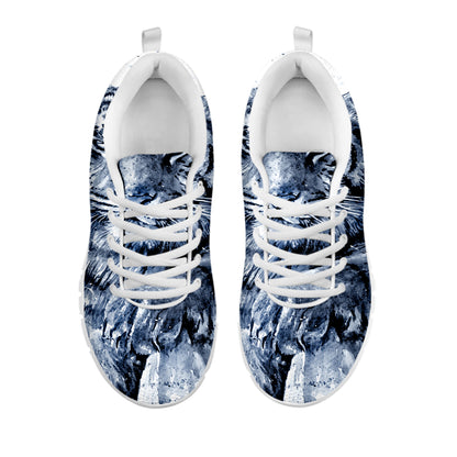White Tiger Painting Print White Sneakers