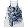 White Tiger Painting Print Women's Racerback Tank Top