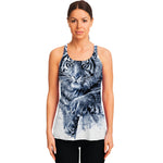 White Tiger Painting Print Women's Racerback Tank Top