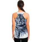 White Tiger Painting Print Women's Racerback Tank Top