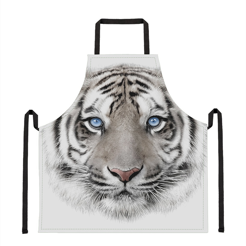 White Tiger Portrait Print Apron