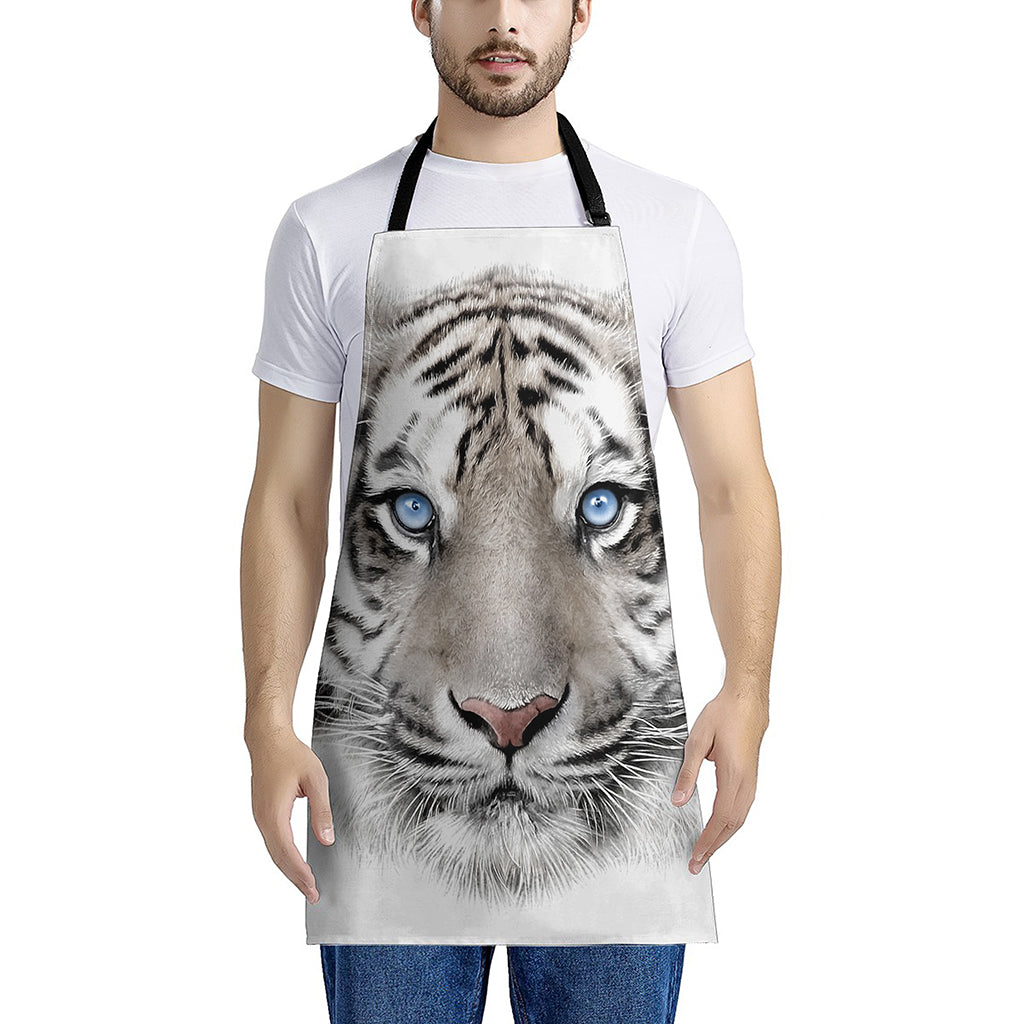 White Tiger Portrait Print Apron