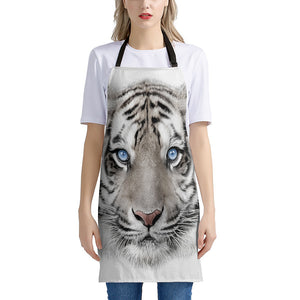 White Tiger Portrait Print Apron