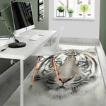 White Tiger Portrait Print Area Rug