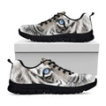White Tiger Portrait Print Black Running Shoes