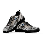 White Tiger Portrait Print Black Sneakers