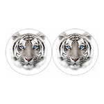 White Tiger Portrait Print Car Coasters
