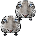 White Tiger Portrait Print Car Headrest Covers