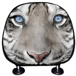 White Tiger Portrait Print Car Headrest Covers