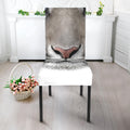 White Tiger Portrait Print Dining Chair Slipcover