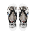 White Tiger Portrait Print Flip Flops