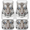 White Tiger Portrait Print Front and Back Car Floor Mats