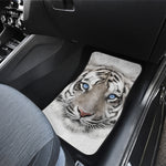 White Tiger Portrait Print Front and Back Car Floor Mats