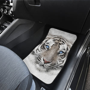 White Tiger Portrait Print Front Car Floor Mats