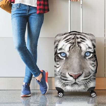 White Tiger Portrait Print Luggage Cover