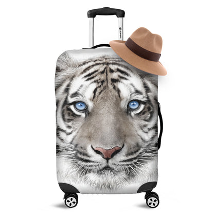 White Tiger Portrait Print Luggage Cover
