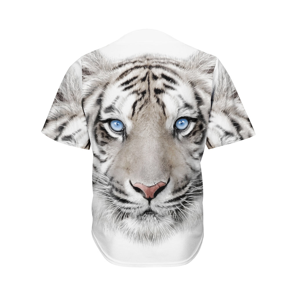 White Tiger Portrait Print Men's Baseball Jersey