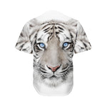 White Tiger Portrait Print Men's Baseball Jersey