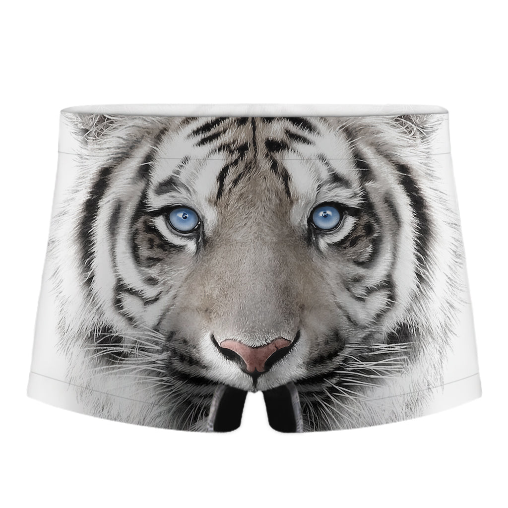 White Tiger Portrait Print Men's Boxer Briefs