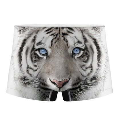 White Tiger Portrait Print Men's Boxer Briefs