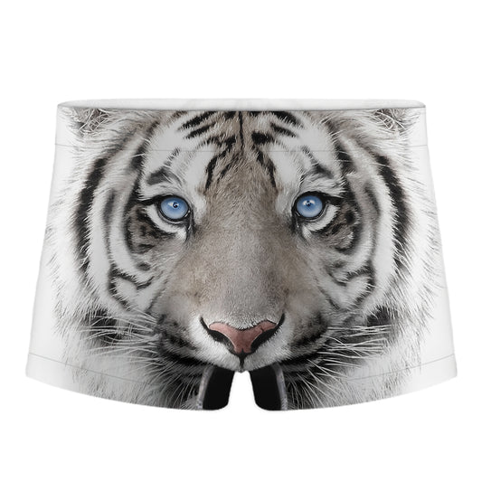 White Tiger Portrait Print Men's Boxer Briefs