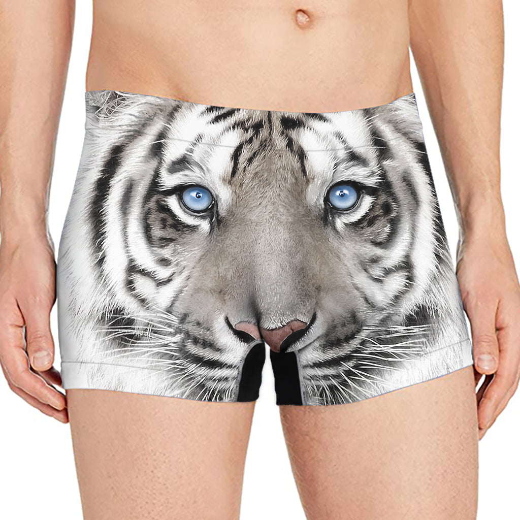 White Tiger Portrait Print Men's Boxer Briefs