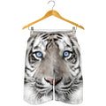 White Tiger Portrait Print Men's Shorts