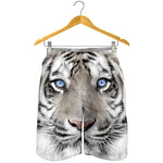 White Tiger Portrait Print Men's Shorts