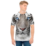 White Tiger Portrait Print Men's T-Shirt