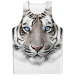 White Tiger Portrait Print Men's Tank Top