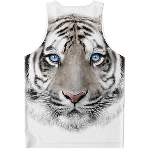 White Tiger Portrait Print Men's Tank Top