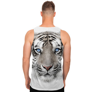 White Tiger Portrait Print Men's Tank Top