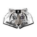 White Tiger Portrait Print Muay Thai Boxing Shorts