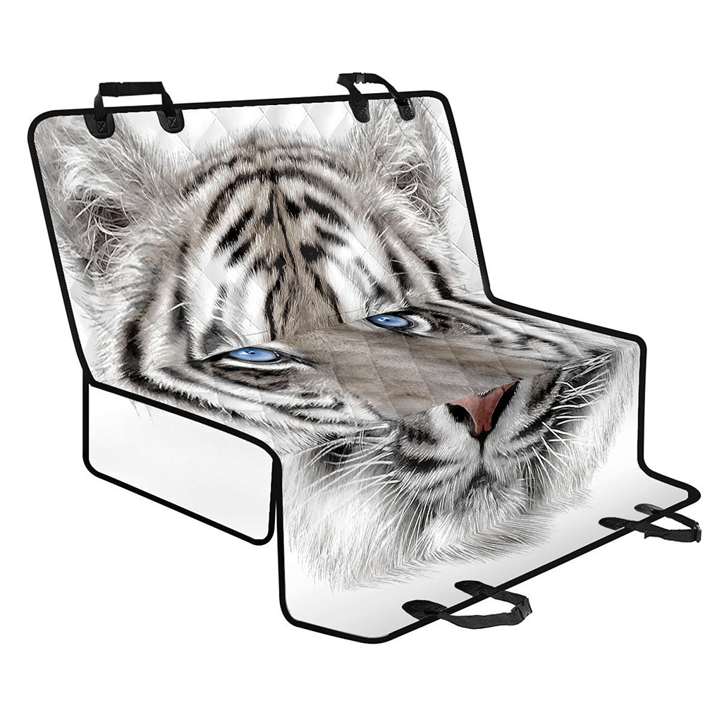 White Tiger Portrait Print Pet Car Back Seat Cover