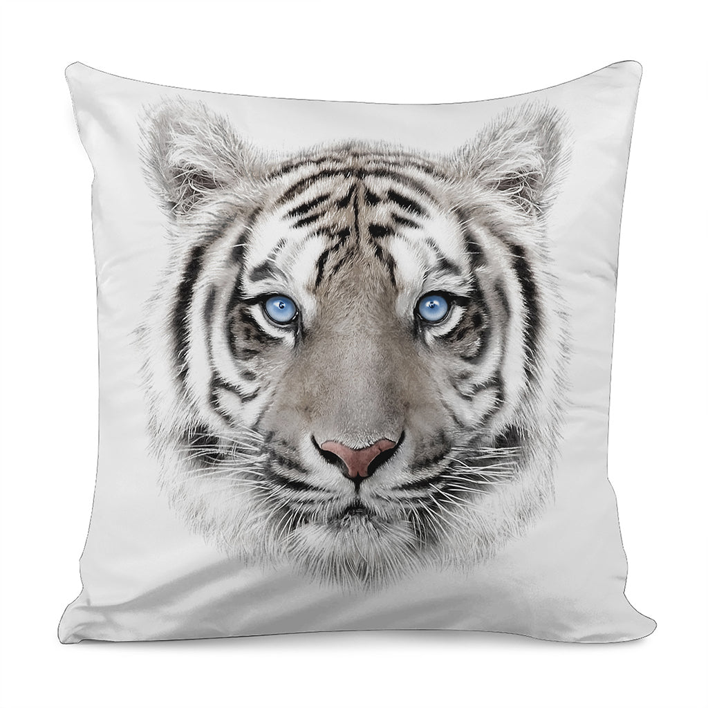White Tiger Portrait Print Pillow Cover